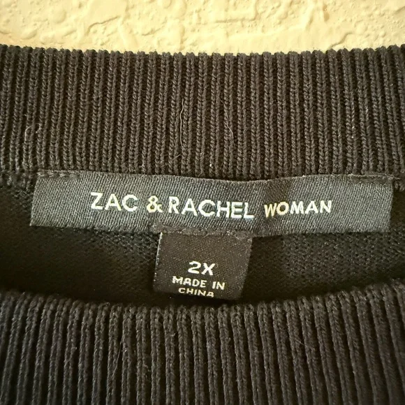 Zac & Rachel Black Pullover with Pink Floral Print Sleeves - Picture 6 of 7